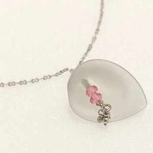 Vintage Calla Lily Necklace Marked 925 Sterling Silver 18” Pendant Drop 1”